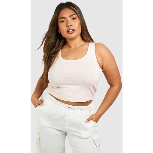 Grande Taille - Débardeur Côtelé Délavé - 44 - boohoo - Modalova
