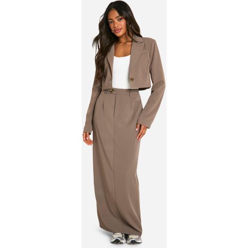 Jupe Longue De Tailleur À Dos Nu - 34 - boohoo - Modalova