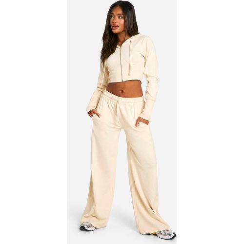 Rib Insert Corset Detail Hoodie And Straight Leg Jogger Tracksuit - boohoo - Modalova