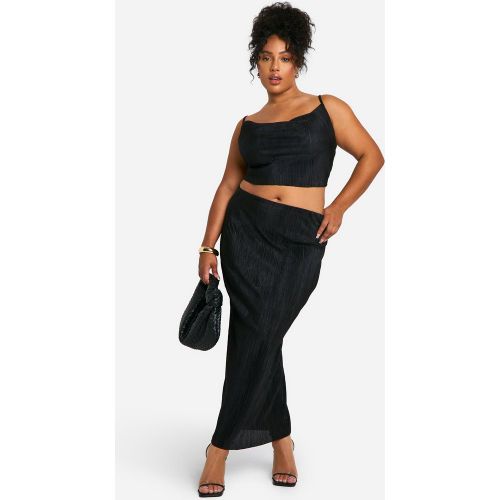 Grande Taille - Ensemble Avec Débardeur Plissé Et Jupe Mi-Longue - 44 - boohoo - Modalova