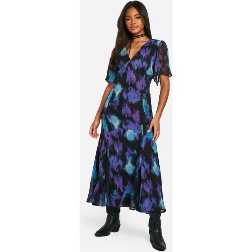 Robe Mi-Longue En Mousseline De Soie À Manches Larges - 38 - boohoo - Modalova