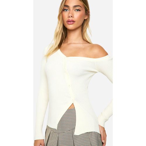 Top En Maille Côtelée Asymétrique - S - boohoo - Modalova