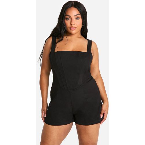 Grande Taille - Combishort Corset Tissé - 44 - boohoo - Modalova