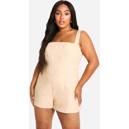 Grande Taille - Combishort Corset Tissé - 44 - boohoo - Modalova