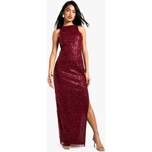 Robe Longue Pailletée À Col Nageur - 38 - boohoo - Modalova