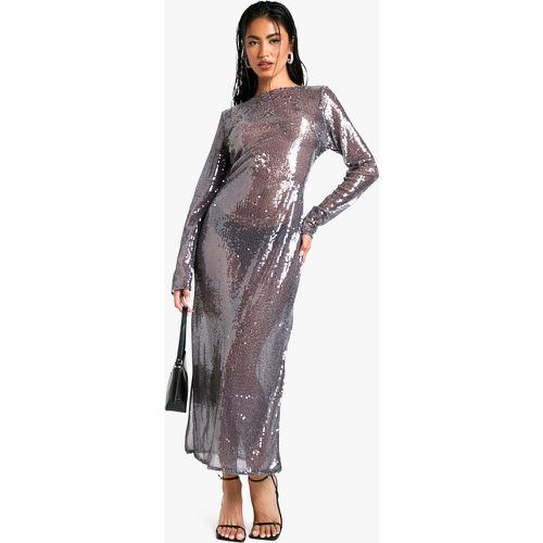 Robe Longue Pailletée À Col Ras-Du-Cou - 36 - boohoo - Modalova