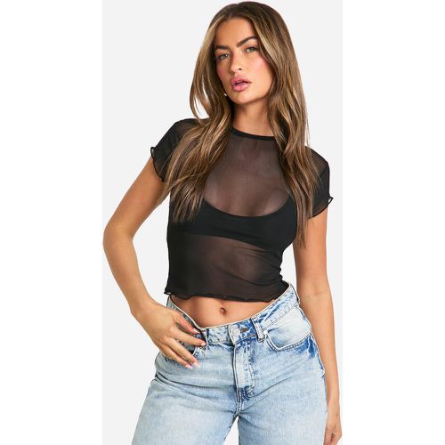 T-Shirt Court Basique En Mesh - 38 - boohoo - Modalova