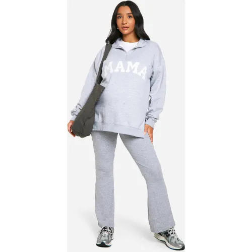 Maternité - Sweat À Col Zippé Et Legging Flare - 36 - boohoo - Modalova
