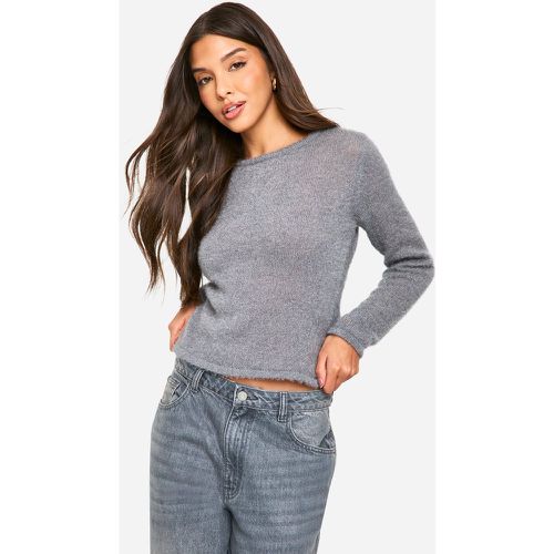 Pull Tricoté Doux - Gris - M, Gris - boohoo - Modalova