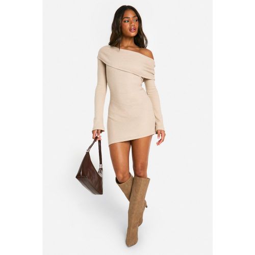 Robe Courte Côtelée À Manches Longues - 40 - boohoo - Modalova