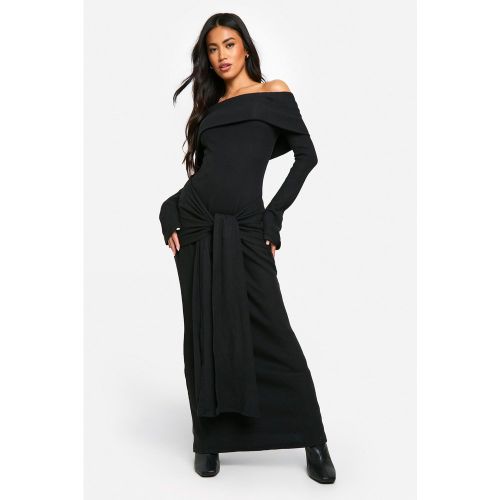 Robe Longue Côtelée À Col Bateau - 38 - boohoo - Modalova