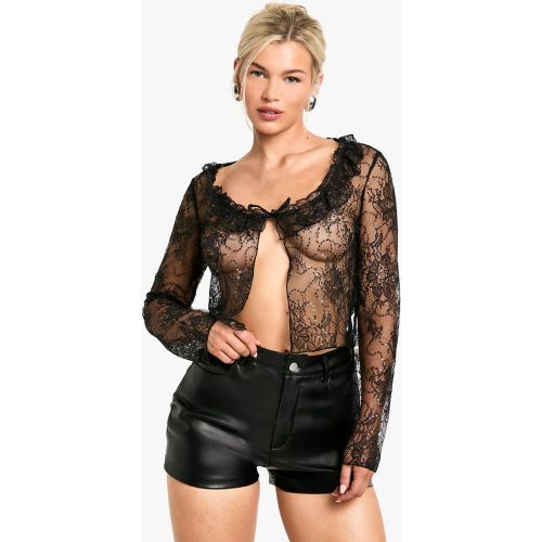 Blouse Pailletée En Dentelle - 34 - boohoo - Modalova