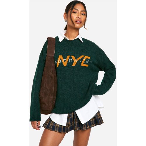 Pull Oversize En Maille À Col Ras Du Cou - S - boohoo - Modalova