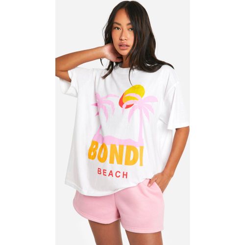 T-Shirt Oversize Imprimé À Slogan Bondi Beach - 42 - boohoo - Modalova