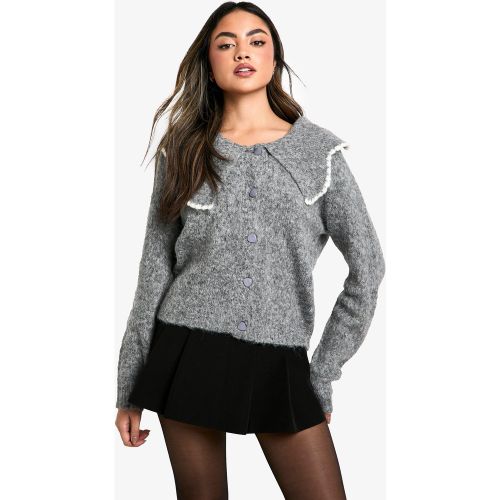 Cardigan En Maille Pelucheuse - S - boohoo - Modalova