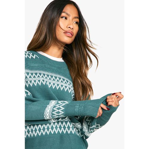 Pull En Maille Épaisse À Coutures Contrastantes - M - boohoo - Modalova