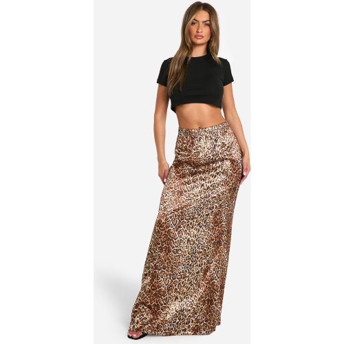 Jupe Longue Satinée Délavée À Imprimé - 36 - boohoo - Modalova