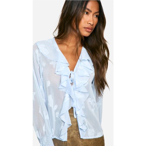 Blouse Volantée Nouée - 34 - boohoo - Modalova