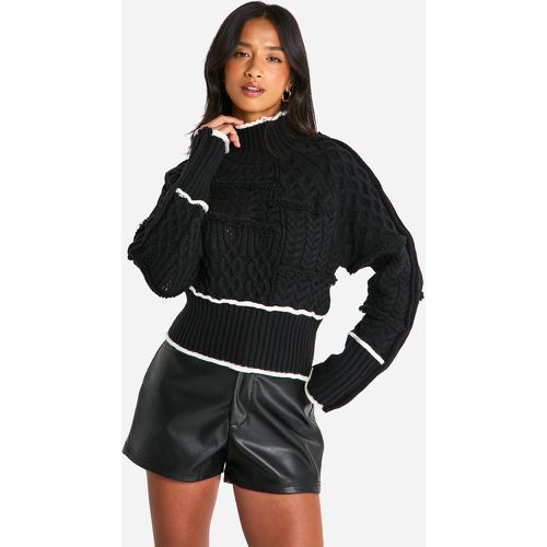 Petite" - Pull À Col Montant En Maille Torsadée - S - boohoo - Modalova