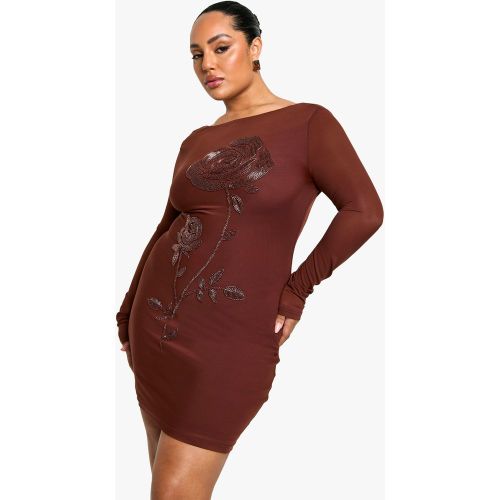 Grande Taille - Robe Courte Fleurie À Dos Nu - 44 - boohoo - Modalova