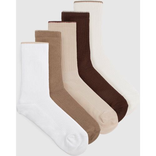 Lot De 5 Paires De Chaussettes Côtelées - One Size - boohoo - Modalova