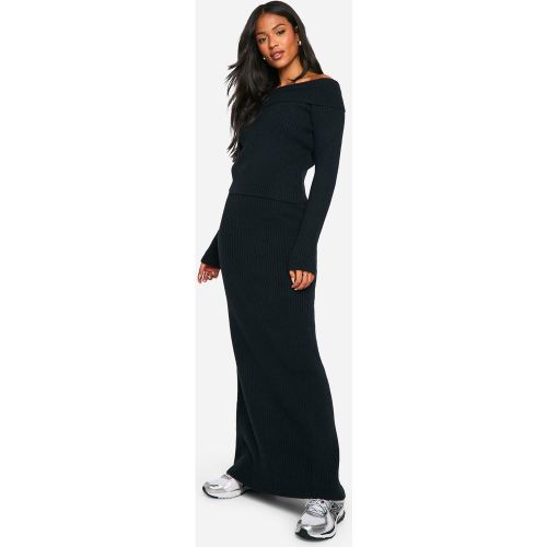 Tall" - Ensemble Côtelé Avec Pull Asymétrique Et Jupe Longue - L - boohoo - Modalova