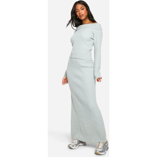 Tall" - Ensemble Côtelé Avec Pull Asymétrique Et Jupe Longue - Xs - boohoo - Modalova