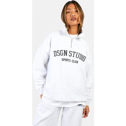 Sweat Oversize Zippé À Slogan Dsgn Studio - M - boohoo - Modalova