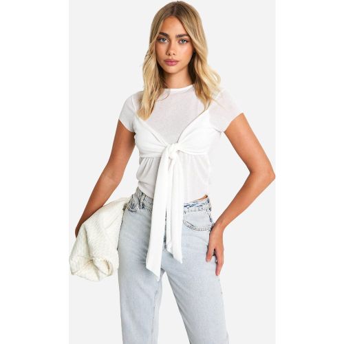 T-Shirt Noué Texturé - 34 - boohoo - Modalova