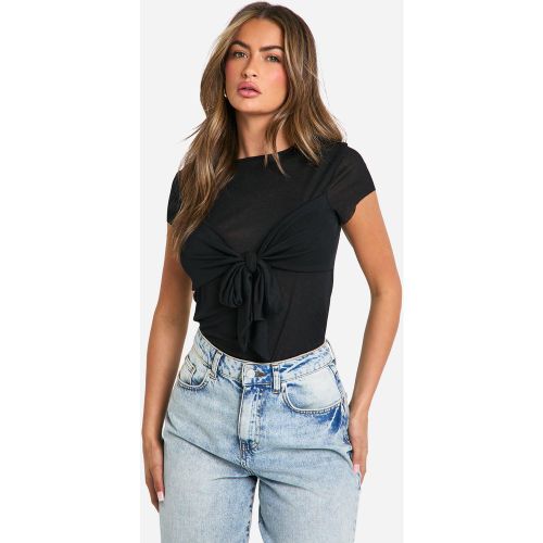 T-Shirt Noué Texturé - 34 - boohoo - Modalova