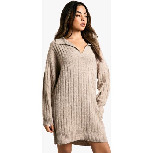 Robe Pull Douillette À Col Contrastant - S - boohoo - Modalova