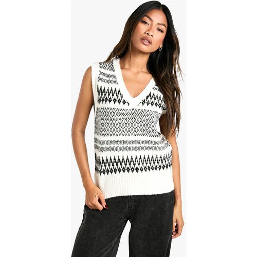 Débardeur En Maille À Motif Jacquard - S - boohoo - Modalova