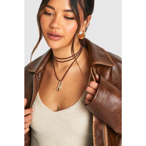 Collier À Pendentif Western En Corde - One Size - boohoo - Modalova