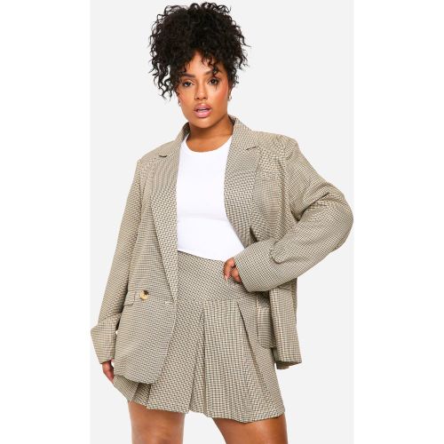 Grande Taille - Jupe De Tailleur Plissée À Carreaux - 44 - boohoo - Modalova