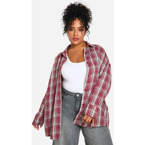 Grande Taille - Chemise Oversize À Carreaux - 44 - boohoo - Modalova