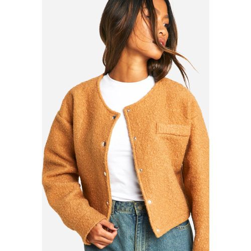 Bomber Court Effet Laine Texturée - 36 - boohoo - Modalova