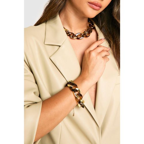 Bracelet En Chaîne Épaisse À Imprimé Écaille De Tortue - One Size - boohoo - Modalova