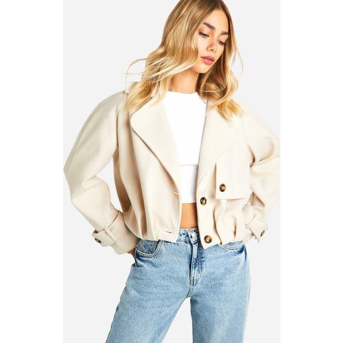 Veste Courte Effet Laine - 36 - boohoo - Modalova