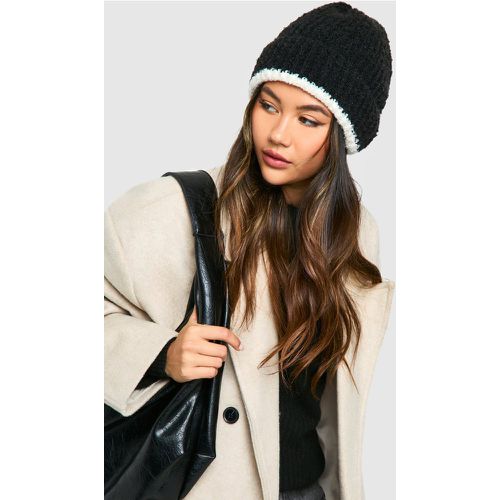 Bonnet En Maille Duveteuse - One Size - boohoo - Modalova