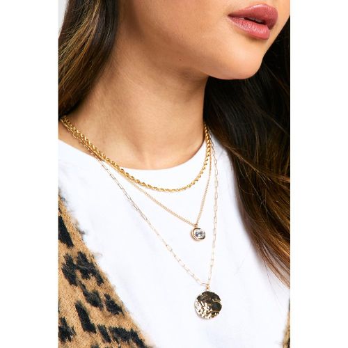 Collier À Perle Et Disque - One Size - boohoo - Modalova