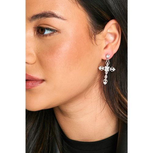 Boucles D'Oreilles Oversize Strassées - One Size - boohoo - Modalova