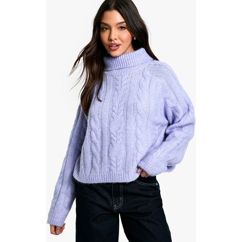 Pull En Maille Torsadée À Col Roulé - S - boohoo - Modalova