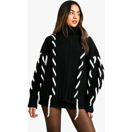 Pull En Maille Épaisse À Col Roulé - M - boohoo - Modalova