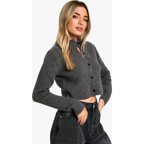 Cardigan Court En Maille Brossée - S - boohoo - Modalova