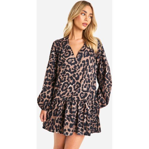 Robe Babydoll À Imprimé Léopard - 36 - boohoo - Modalova