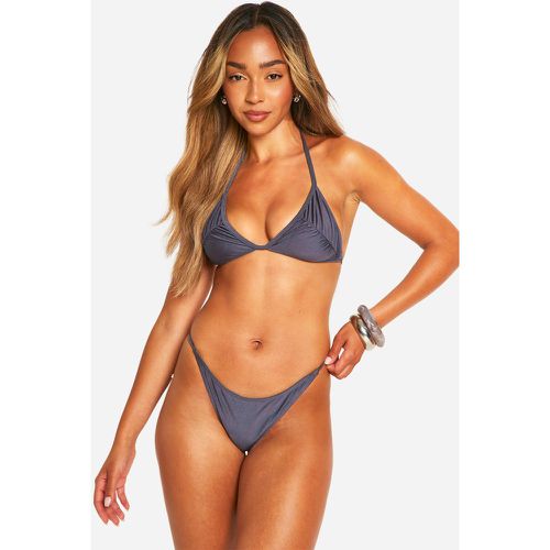 Bikini Froncé À Imprimé Triangle - 38 - boohoo - Modalova