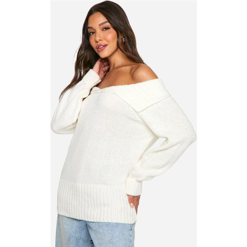 Pull Oversize À Col Bateau - L - boohoo - Modalova