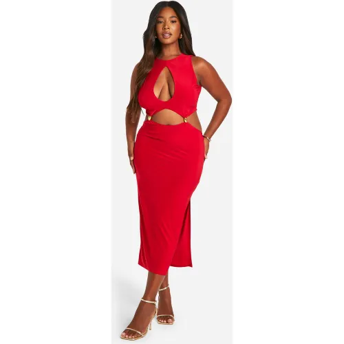 Grande Taille - Robe Mi-Longue À Découpe Et Perles - 56 - boohoo - Modalova