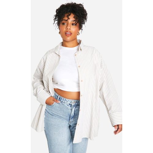 Grande Taille - Chemise Rayée Oversize - 44 - boohoo - Modalova