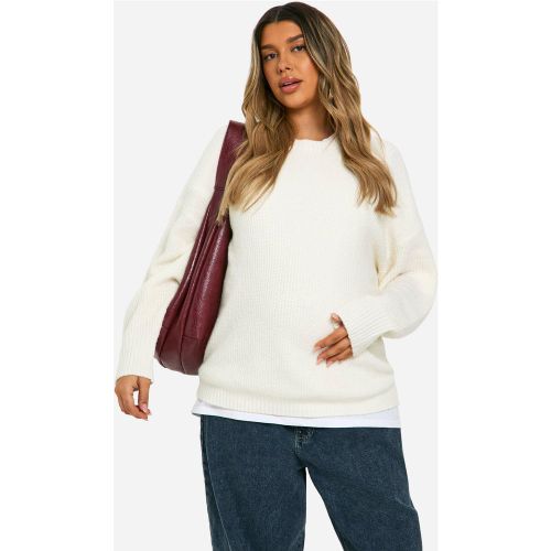 Maternité - Pull De Grossesse Oversize En Maille Douce - Blanc Écru - S, Blanc Écru - boohoo - Modalova
